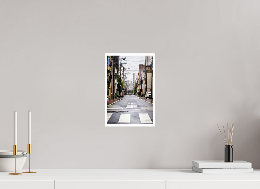 20 x 30 cm, Impression Fine Art Rue tranquille sous la pluie